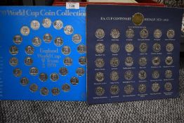 A framed set of F.A cup centenary medals and similar 1970 World cup coin collection