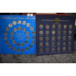 A framed set of F.A cup centenary medals and similar 1970 World cup coin collection