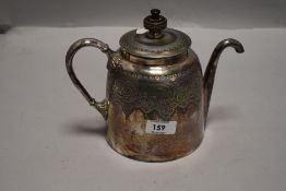 A late Victorian silver plated tea pot by Dixon Royles self pouring patent