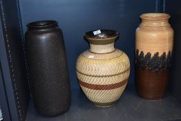 A collection of West German floor vases including Scheurich 505-41,Dee Cee(AF) and Bay 630 40.