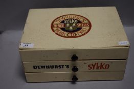 A 20th century advertising counter top chest of drawers for Dewhurst's Sylko