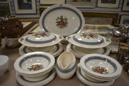 A part dinner service by Crown Ducal in the corsage pattern