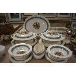 A part dinner service by Crown Ducal in the corsage pattern