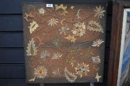 An early 20th century embroidery of felt, using metallic and threads.AF