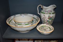 A late Victorian wash jug and bowl set by Mintons