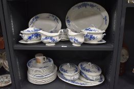 A large part dinner and breakfast service by Wedgwood in a traditional blue and white design