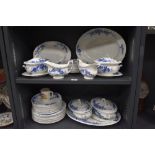 A large part dinner and breakfast service by Wedgwood in a traditional blue and white design