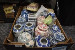 A selection of ceramics including ginger jars and Chinese style porcelain