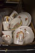 A selection of royal coronation wares including cups saucers and plates