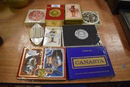 A selection of collectable bridge and poker playing cards including Waddingtons