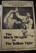 Three genuine vintage American style film movie quad posters for cult Kung Fu films Black Dragon