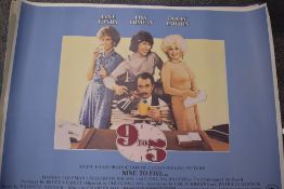 Ten genuine vintage film movie quad posters of general interest including 9 to 5, Animal House and