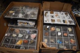 A good selection of geoglogical rock and mineral samples in labelled cases