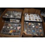 A good selection of geoglogical rock and mineral samples in labelled cases