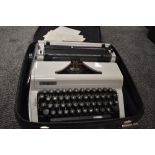 A mid century typewriter in fitted case by Erika
