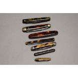 A selection late 19th and early 20th century pen knives including tortoiseshell examples.