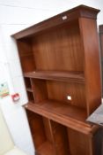 A modern mahogany bookcase, nice quality with matte finish