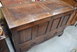 A 19th century coffer or chest having two drawers to base.