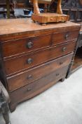 An early 20th Century Regency revival mahogany chest of two short over three long drawers, width