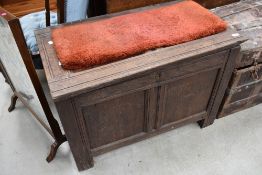 An 18th century oak blanket box.