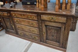 A period oak sideboard/dresser base