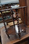 A Victorian mahogany occasional table, formerly a what-not.