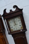 A 19th Century long case clock , having 8 day movement and painted dial, signed for Wm Scales ,