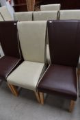A selection of modern leatherette dining chairs