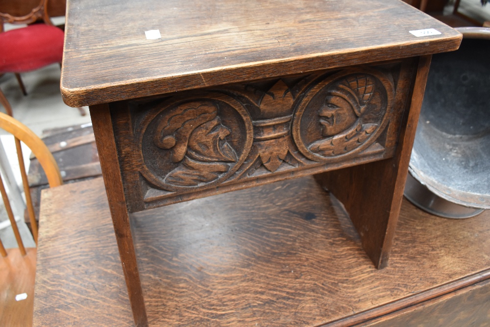 A early to mid 20th century continental style oak sewing box.