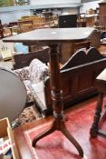 A 19th Century and later oak and stained frame occasional pedestal table