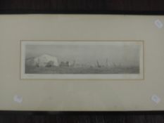 William Lionel Wyllie, after, an etching, The Needles Isle of Wight, signed, 11 x 34cm,mounted