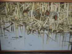 A Smith, (contemporary), an oil painting, nestling ducks, 55 x 78cm, framed, 60 x 83cm