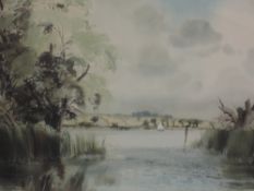 Leslie L Hardy Moore (1907-1997) a watercolour, Rockland Broad Norfolk, signed and dated 1975, 37