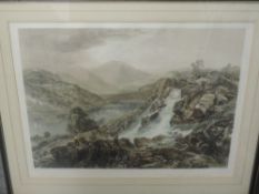 J B Pyne (19th century), after, two engravings, Hawes Water, 41 x 52cm, framed and glazed, and