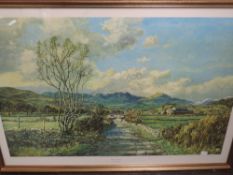 Claude Muncaster (1903-1974), after, a print, Road to Coniston, 50 x 70cm, framed and glazed