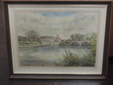 A J W Dykes, (20th century), a watercolour, The Severn near Shrewsbury, signed and dated 1987, 33