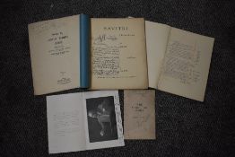 Music and Theatre. Signed and/or inscribed ephemera. (5)