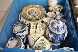 A selection of ceramics including Masons and Aynsley