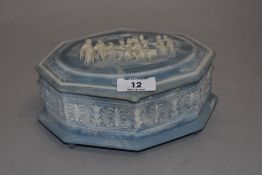 A 20th century musical casket box by Incolay in a Jasperware style