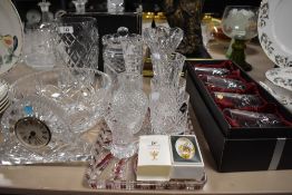 Two Edinburgh crystal tumblers, cut glass vases, a Gleneagles crystal fruit bowl and similar.