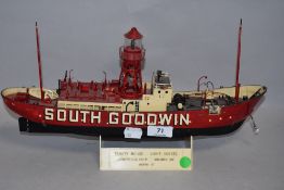 A 20th century plastic model ship of the South Goodwin Trinity House Light Vessel