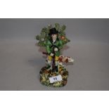 A Staffordshire flat back style figure titled Sportsman with a hunting theme