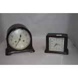 Two art deco era bakelite clocks including Enfield