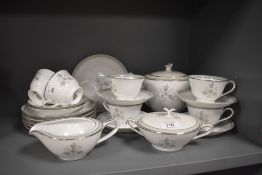 A modern part tea service by Noritake in the Lucille pattern