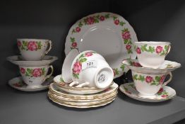 A modern part tea service by Royal Vale in a floral pattern