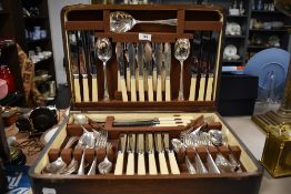 A vintage partial canteen of cutlery.