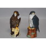 Two Royal Doulton Whisky decanters one as a Buzzard and similar Peregrine Falcon