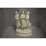 A Victorian Parian ware figure group of Crowned Kores three graces Greek mythology