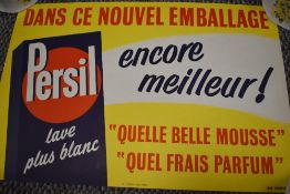 An original mid century French advert for Persil washing powder.