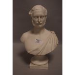 A Victorian parian ware bust or statue of HRH Prince Albert after C Marochetti by the Minton